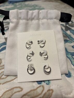 New!! Ardant Silver Tone Earring Set - 3 Full Pair